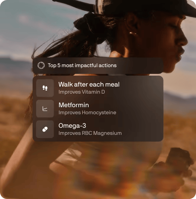 Woman running with protocol UI overlay